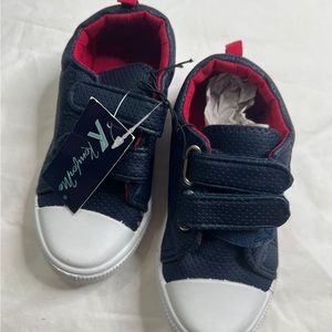 K KomForme NEW Kids Toddlers Velcro Sneakers Shoes White/blue Size 11 US L!0823